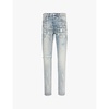 P001 Paint blowout low-rise slim-fit stretch-denim jeans