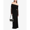 Off-the-shoulder slim-fit stretch-woven maxi dress