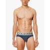 Logo-waistband pack-of-three stretch-cotton briefs