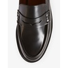 Tonal-stitch leather penny loafers