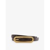 Chaya elongated-buckle leather belt