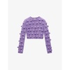 Bubble-motif cropped knitted jumper