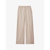 Odette pin-stripe wide-leg high-rise woven trousers