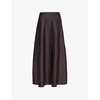 Barb A-line satin maxi skirt