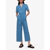 Ciara open-collar elasticated-back cotton jumpsuit