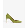 Floret pointed-toe suede court shoes