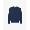 Logo-embroidered long-sleeve wool jumper