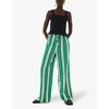 Bridget stripe-pattern maxi-length woven trousers