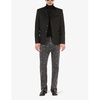 Velvet-trim slim-fit wool blazer