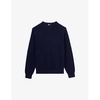 Crew-neck long-sleeve cashmere-blend jumper