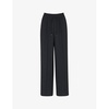 Maria wide-leg mid-rise crepe trousers