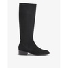 Lisa stretch heeled leather knee-high boots