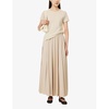 Maesa pleated woven maxi skirt