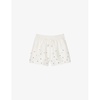 Rhinestone-embellished drawstring-waist woven shorts