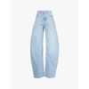 Balloon-leg high-rise cotton-blend jeans