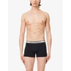 Branded-waistband pack of three stretch-cotton trunks