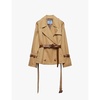 Twill-weave belted cotton trench coat