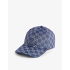 Monogram-pattern cotton-blend cap