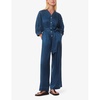 Mabel topstitch V-neck woven jumpsuit