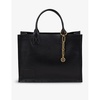 Kasbhcuir brand-embossed patch leather tote bag