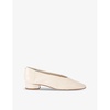 Delia pointed-toe leather heeled courts