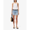 Annabelle raw-hem mid-rise organic-denim shorts