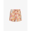 Spring Festival graphic-print mid-rise linen shorts