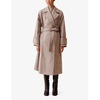 Notch-collar belted wool-blend trench coat