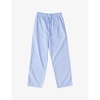 Striped drawstring-waistband straight-leg mid-rise organic-cotton pyjama trousers