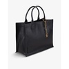 Kasbhcuir brand-embossed patch leather tote bag