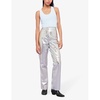 Cosmo straight-leg high-rise metallic-leather trousers