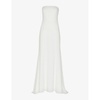 Ellis bow-detail strapless woven wedding dress