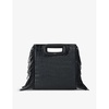 M fringed-trim croc-embossed leather cross-body bag