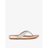 Gracie two-toned woven flip flops