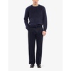 Pin-stripe pleated straight-leg wool-blend trousers