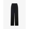 Wide-leg mid-rise velvet trousers