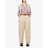 Newman wide-leg high-rise cotton and linen-blend trousers