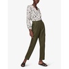 Barrel-leg loose-fit linen trousers