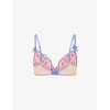 Winnette floral-lace underwired woven plunge bra