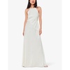 Eileen high-neck silk maxi wedding dress