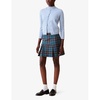 Checked A-line stretch-wool mini skirt