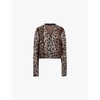 Lex leopard-print long-sleeve knitted cardigan