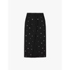 rhinestoned midi pencil skirt