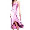 Satin Sleeveless Dress with Ruffles