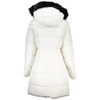 elegant long sleeve jacket with fur-trimmed women's hood