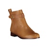 Brown Polyester Boots with Side Zip