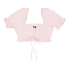 lace up ruffle pink crop top