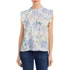 womens mock neck floral print blouse