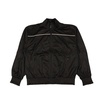 ruffle smocked track jacket - black