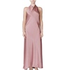 women petal quartz pink halter cowl neck silk maxi slip dress